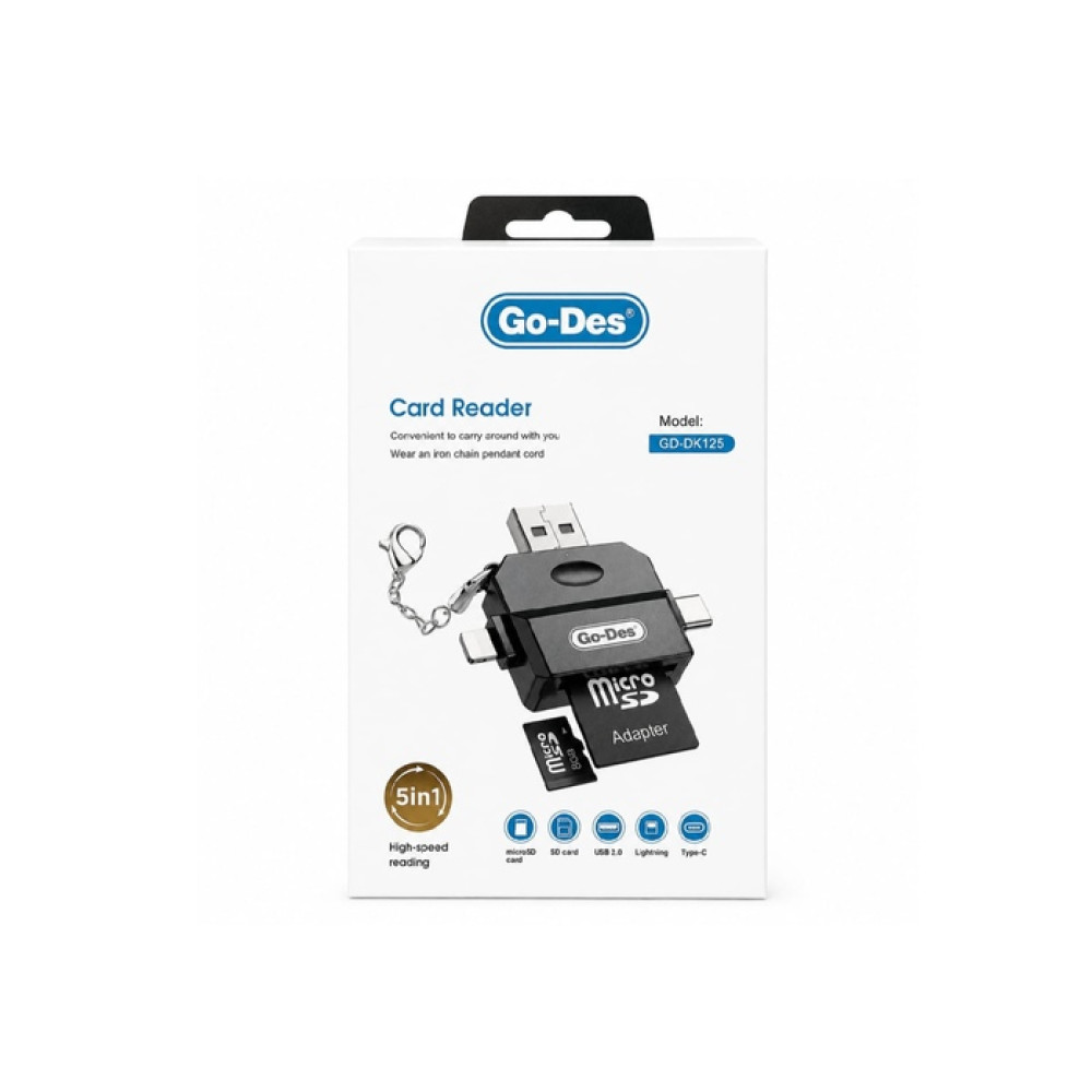 Go-Des GD-DK125 5-in-1 Multi-Interface OTG Card Reader
